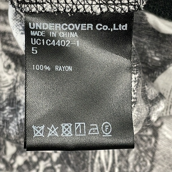 New Undercover Statue Print Short Sleeve Button Up Shirt Mens Sz 5 - Picture 15 of 16